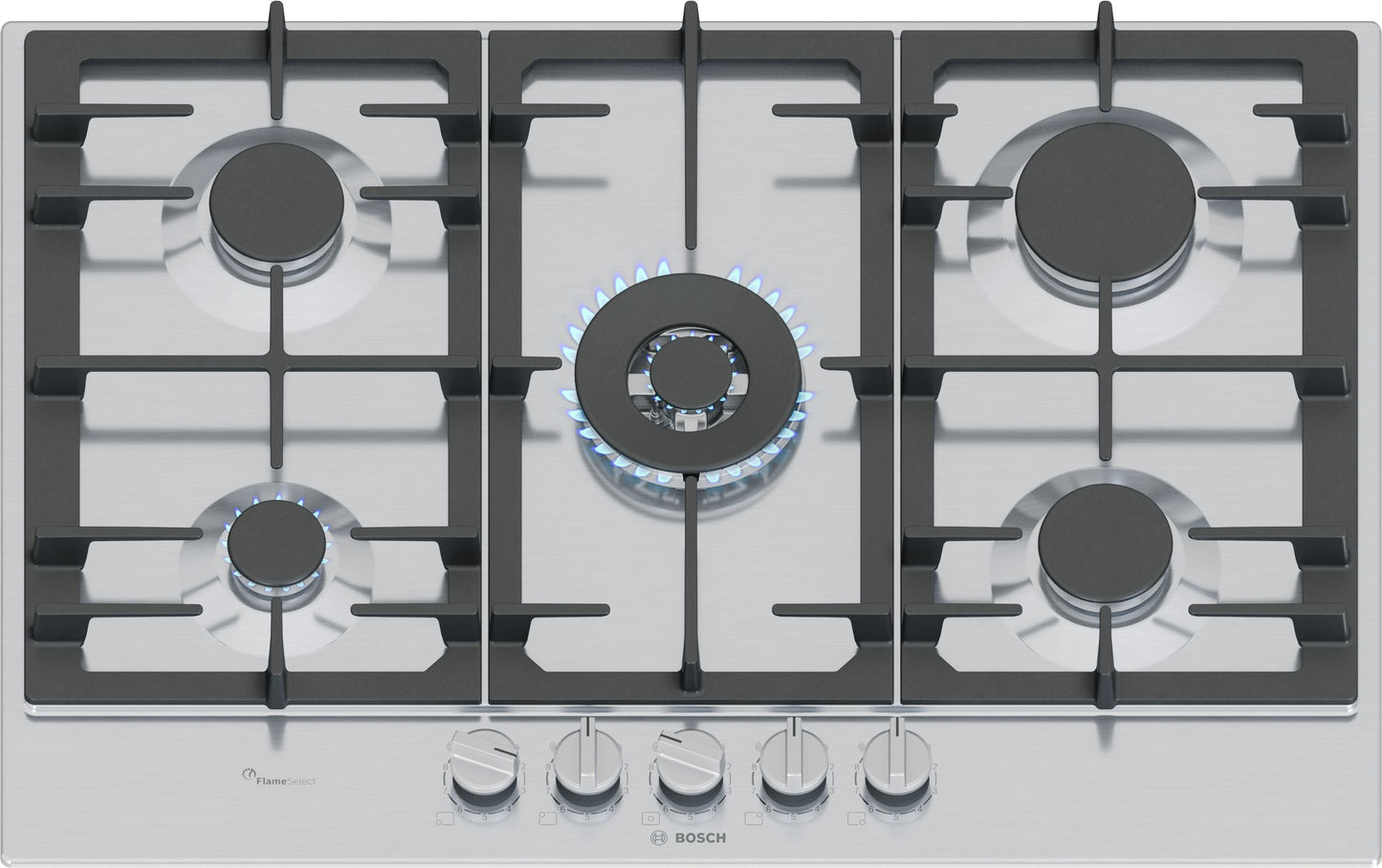 Bosch Series 6 PCQ7A5I90 75cm Gas Hob - Stainless Steel
