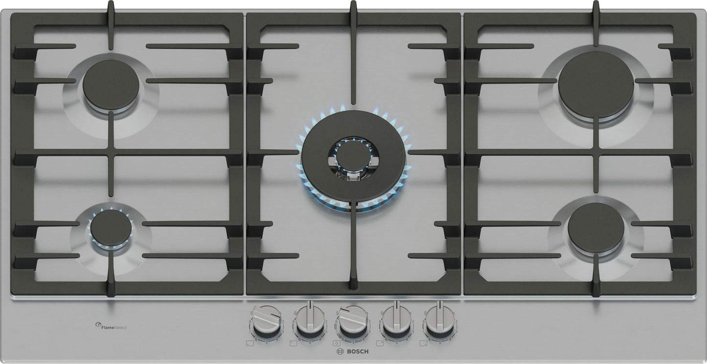 Bosch Series 6 PCR9A5I90 92cm Gas Hob - Stainless Steel