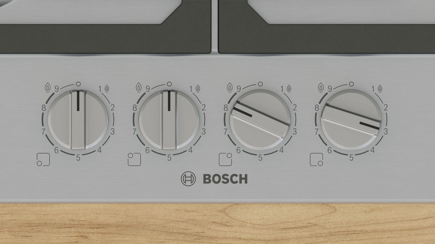 Bosch Series 6 PCP6A5I90 59cm Gas Hob - Stainless Steel