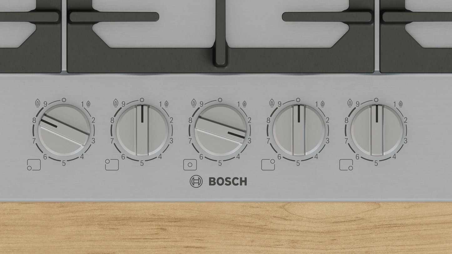 Bosch Series 6 PCQ7A5I90 75cm Gas Hob - Stainless Steel