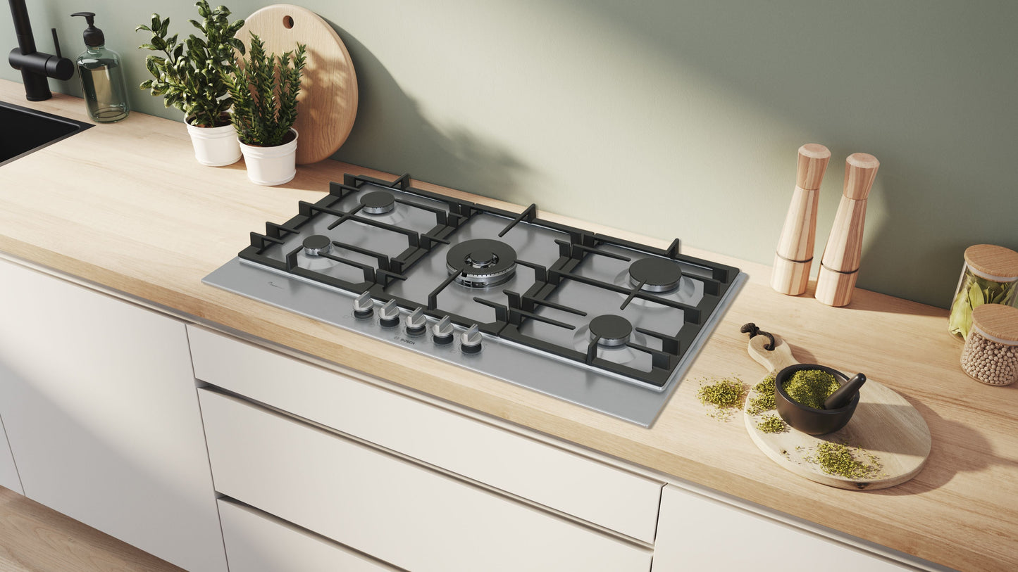 Bosch Series 6 PCR9A5I90 92cm Gas Hob - Stainless Steel