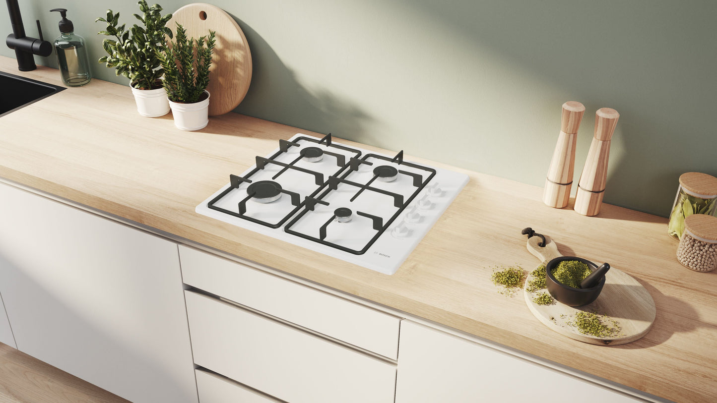 Bosch Series 2 PBP6B2K60 Gas Hob - White