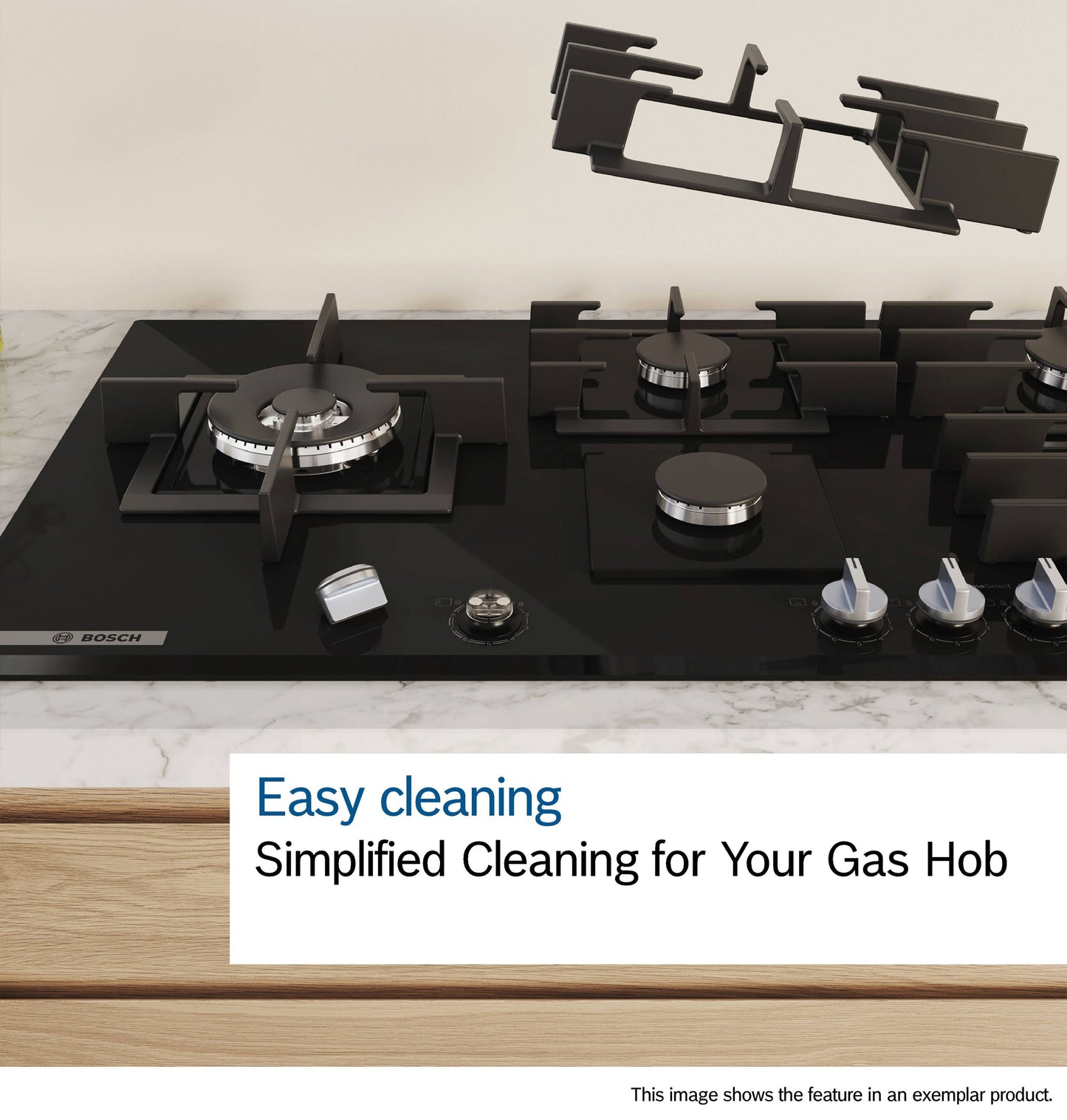 Bosch Series 6 PCP6A6I90 58cm Gas Hob - Black