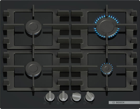 Bosch Series 4 PNP6B6K40 59cm Gas Hob - Black Glass