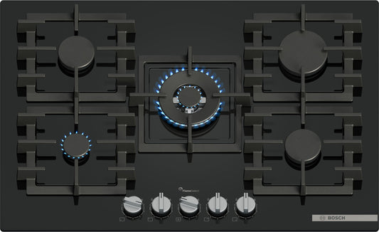 Bosch Series 6 PPQ7A6I40 75cm Gas Hob - Black Glass